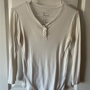 GAP Women's Cream Long Sleeve Tee